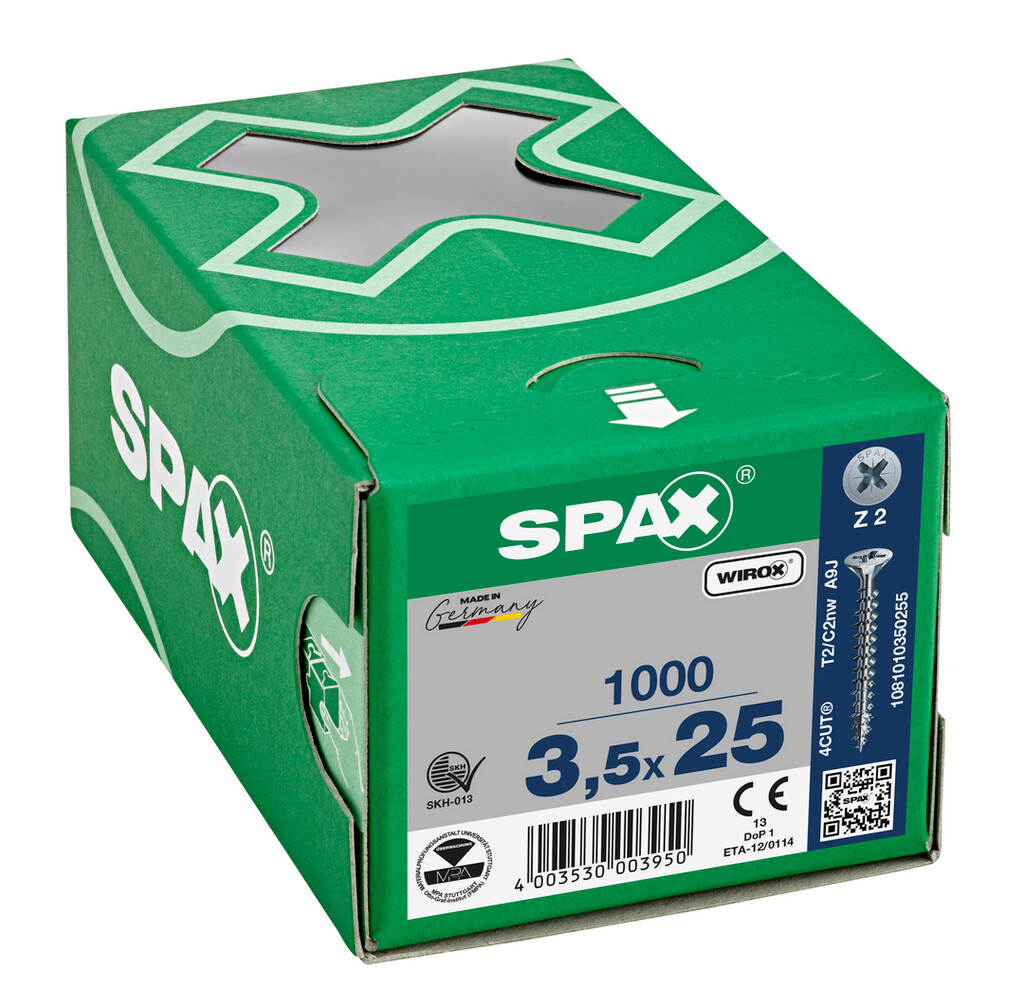 SPAX-S VIS 3.5X25 ZINGUE POZ TF 