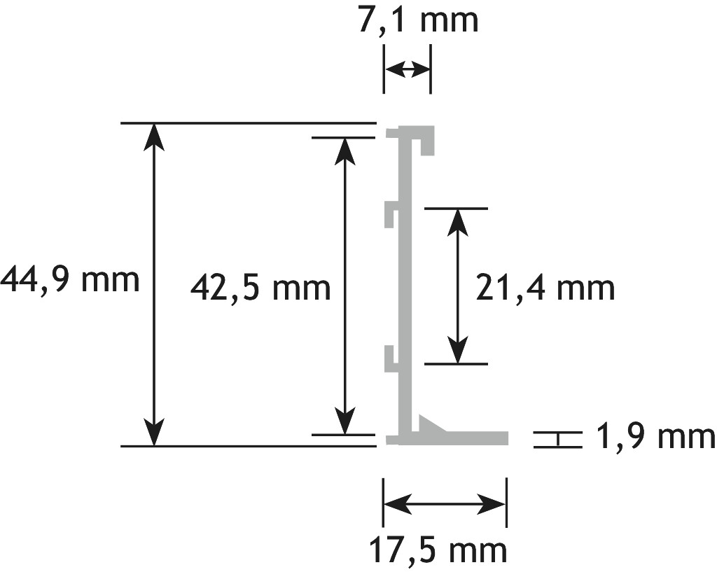 GREEPLIJST L- VORM VR DECOR STRIP WIT 5000MM