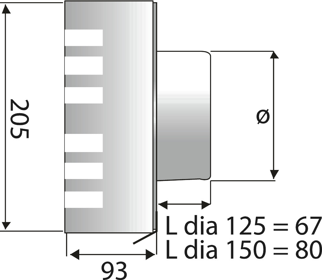 PANEIR ALFA UITBLAASROOSTER  RVS/RVS D.125MM