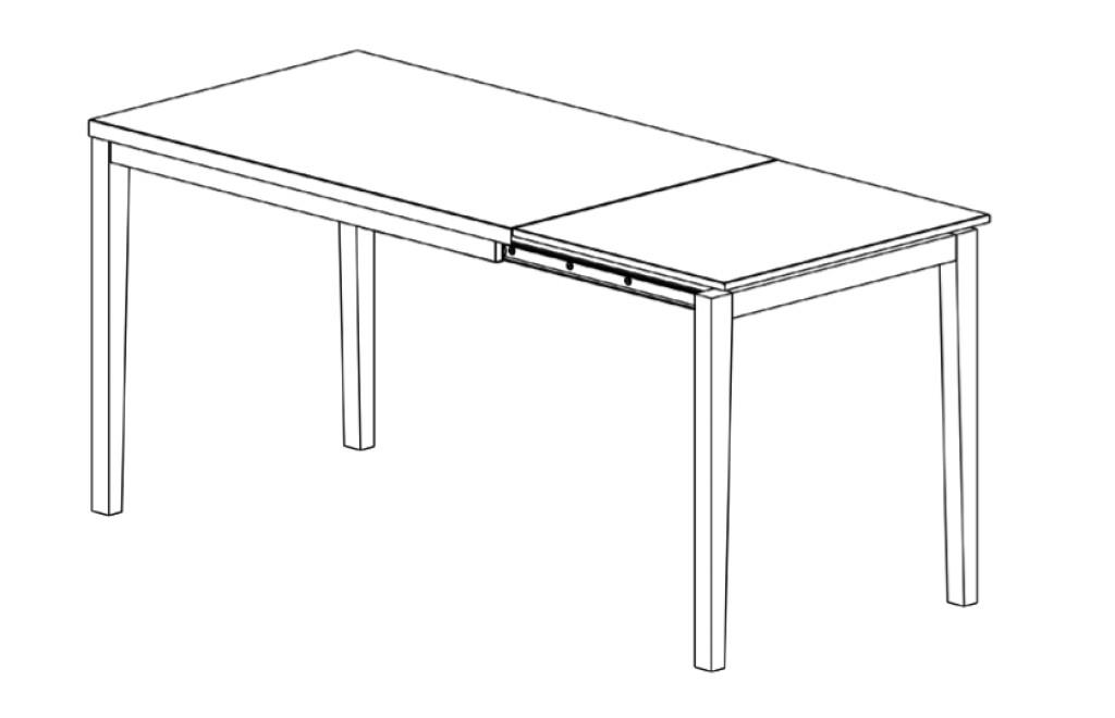 TABLE EXT. TOY  120X80 BLANC-VERRE NOIR 