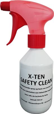 X-TEN SAFETY CLEAN SPRAY 250ML DESINFECTERENDE SPRAY OP BASIS VAN 70% ALCOHOL