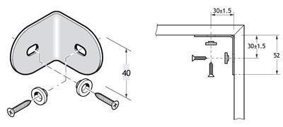 PBA 500-ALU EQUERRE DE FIXATION VERRE