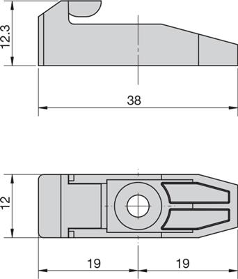 VERBINDINGSBESLAG ONZICHTBAAR M/LIP 12MM