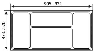 INSERT TIROIR FLEXYTRAY L921-905X P520-473MM ANTHR