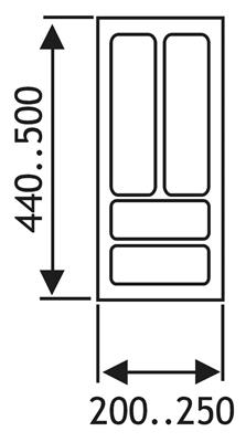 INLEGLADE K.30 CM ALU GRIJSB200-250 D440-500 MM