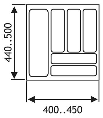 INLEGLADE K.50 CM ALU GRIJSB401-450 D440-500 MM