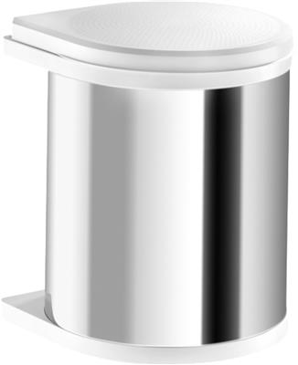 POUBELLE HAILO MONO 15L INOX/BLANCHE