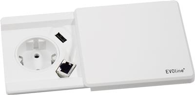 EVOLINE SQUARE 80 B/F + CHARGEUR USB BLANC