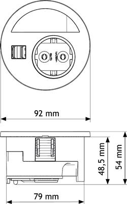 EVOLINE CERCLE 80 B-F + USB NOIR