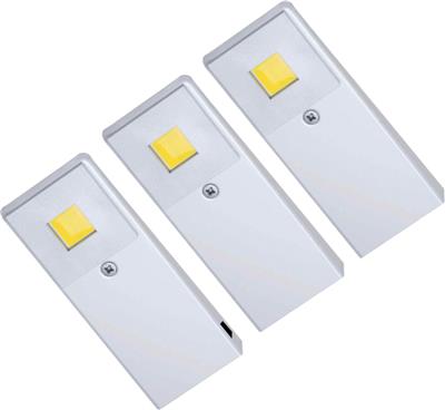 SET QUADRAT LED ALU SET 3 X 3W + SCHAKELAAR