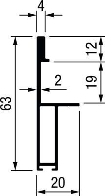 GREEPPROFIEL ESSENCE C  2,6M ZWART 