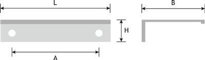 HOEKGREEP ALU/ZWART 70X1.6 BA : 44MM