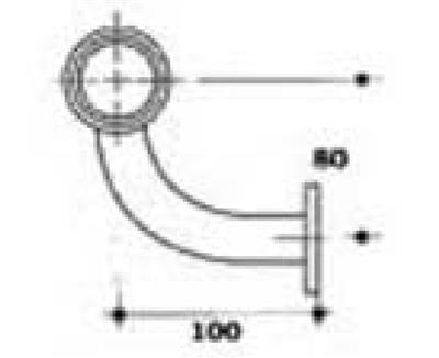 SUPPORT HAUT CINTRE D 40MM INOX SATINE 