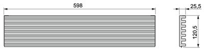 GRILLE AERATION FOUR BLANC 598X32-125 MM 