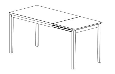 TABLE EXT. TOY  100X60 BLANC-VERRE NOIR 