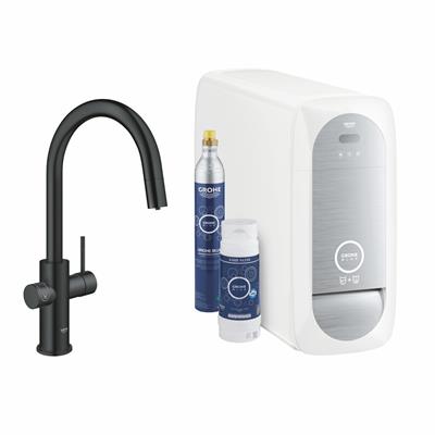 GROHE BLUE HOME C ZWART UITTREKBAAR