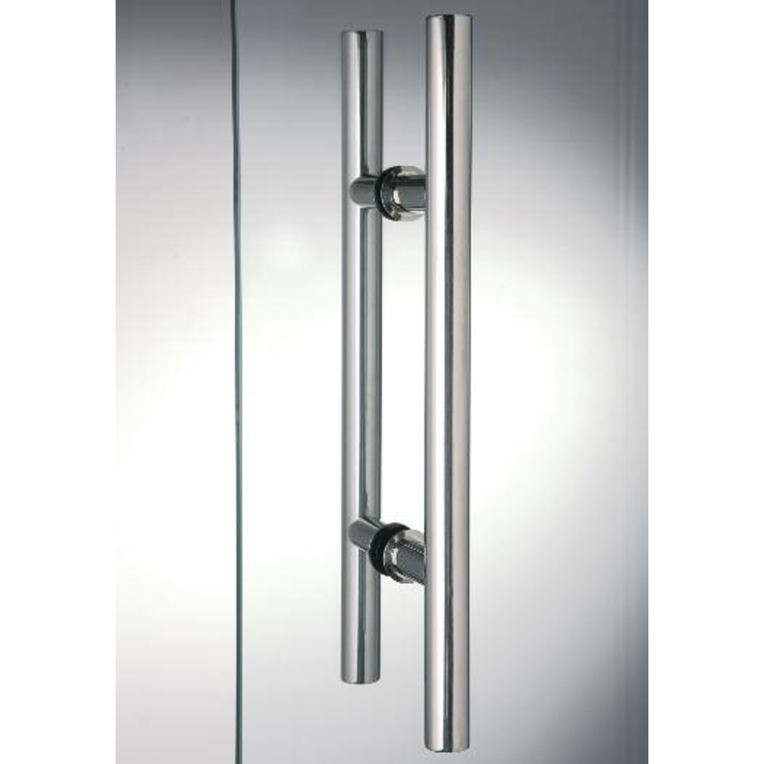 Paire de poignées de tirage rondes, pour verres 6/17,5, B25 L800, inox brillant