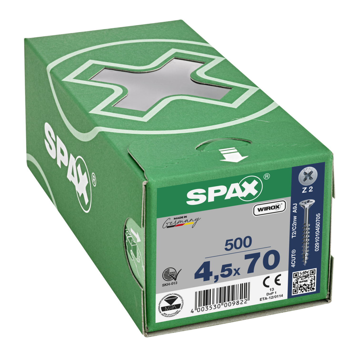 Houtschroef SPAX-S PK Pozidrive met verzonken kop 4.5 x 70