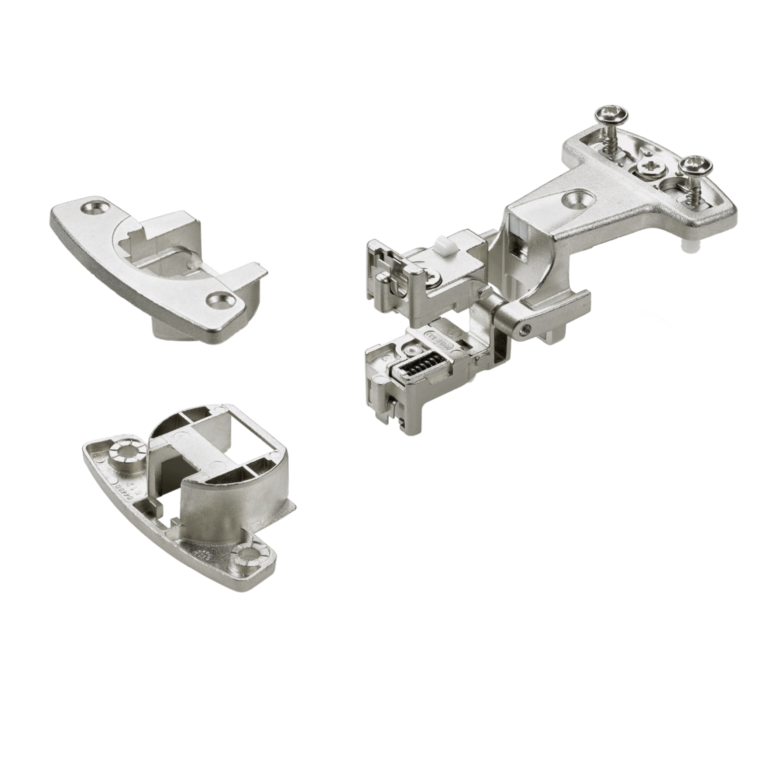 Basisscharnier Selekta Pro 2000 tweelingscharnier, 180 °, opdek 5.5 mm, met spreidpluggen, vernikkeld