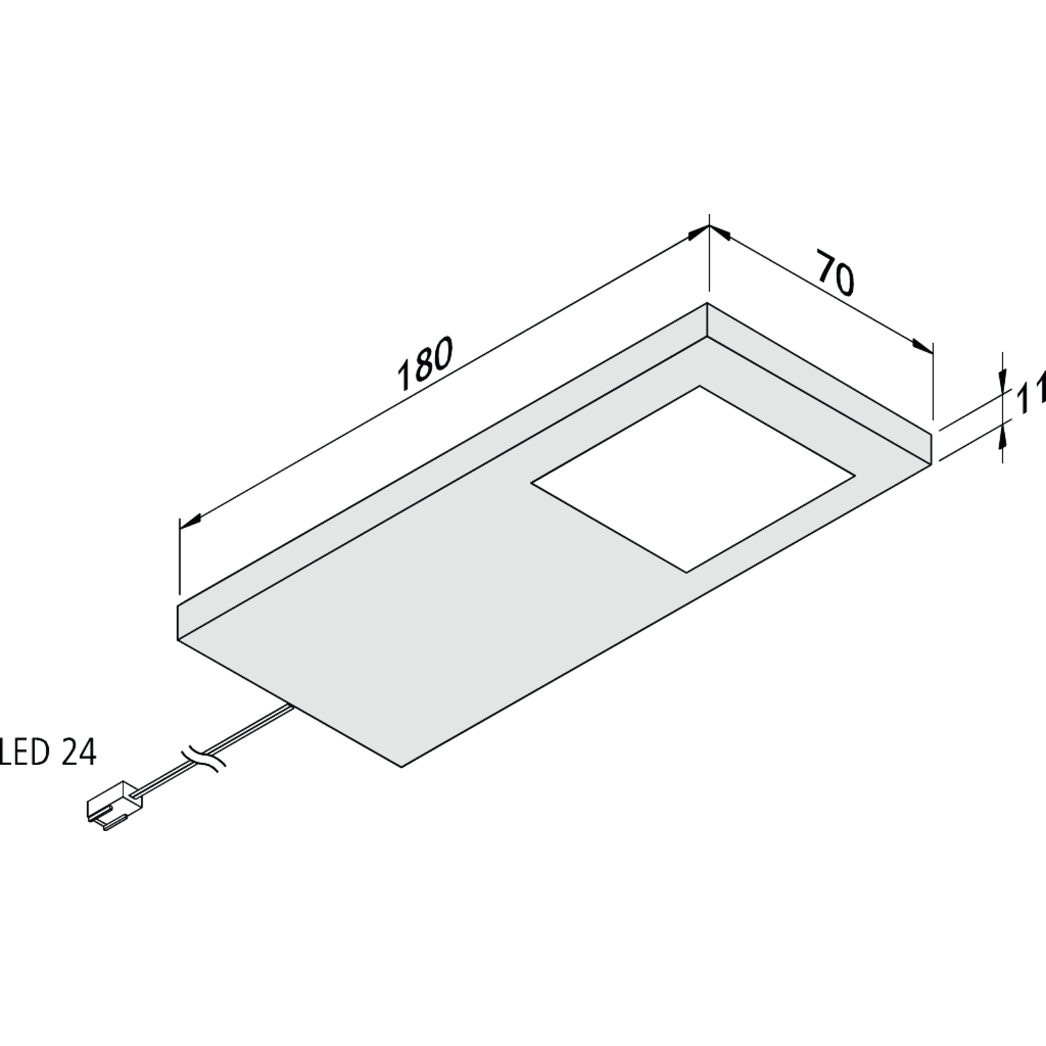 Hera set 4 x Slim-pad F led 5W 24V 3000K wit+ transfo led 30