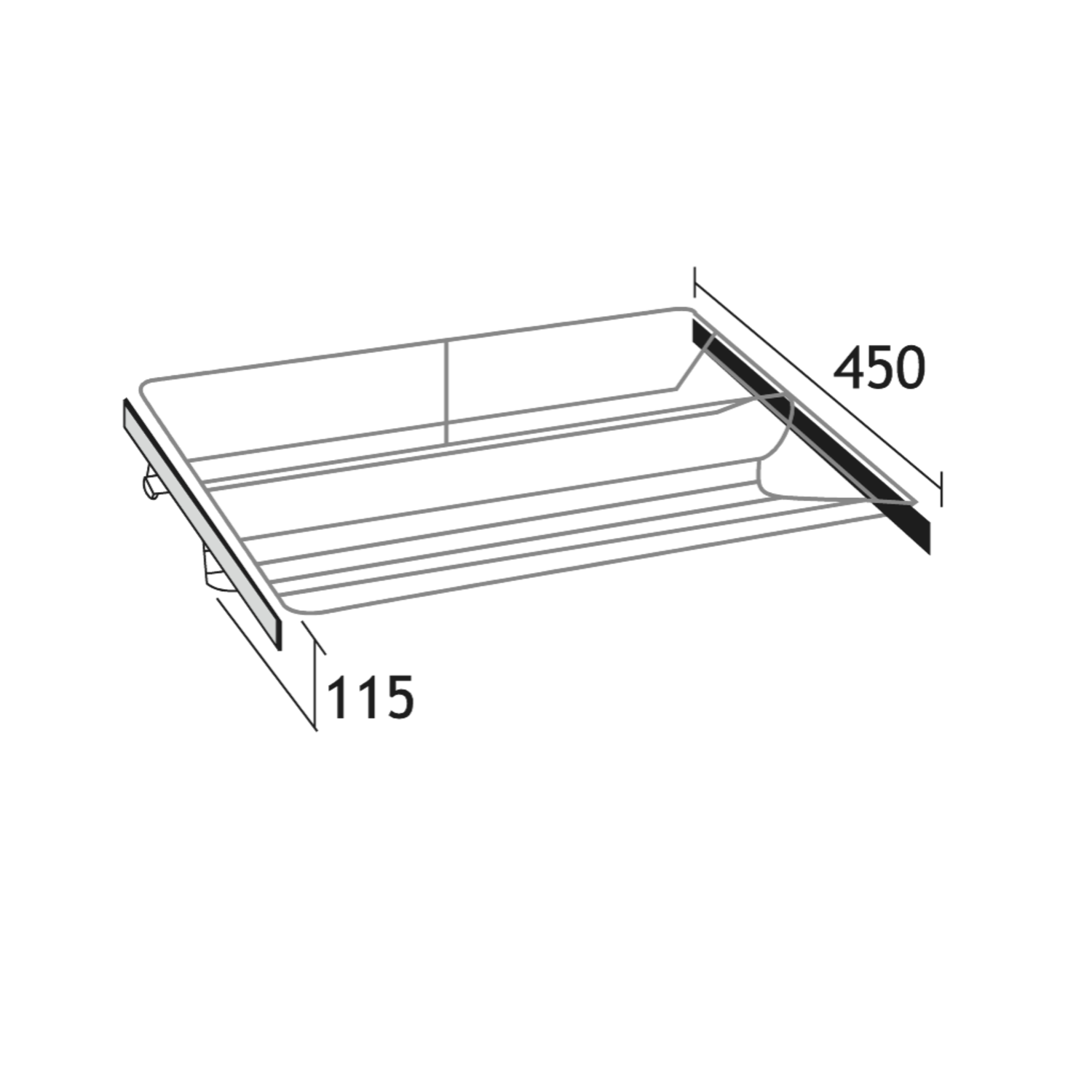 Porte-chaussures extensible 460-800mm chrome  