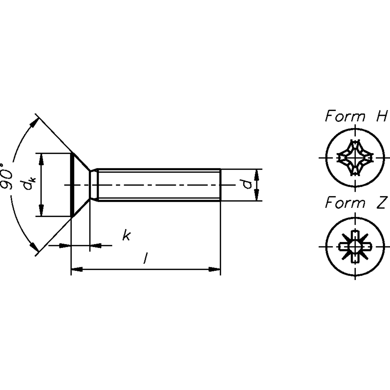 Metaalvijs M4 DIN 965 12mm verzinktonken kop
