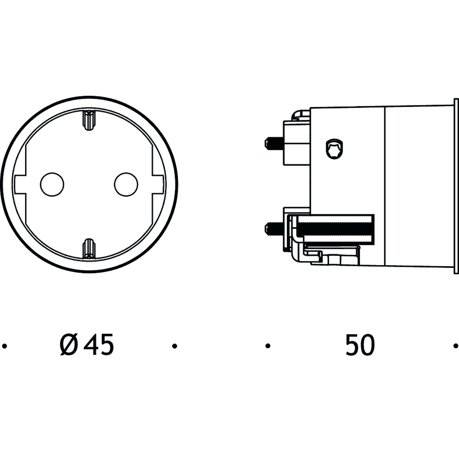 Rond 2.0 - unifit prise nl-d noir 
