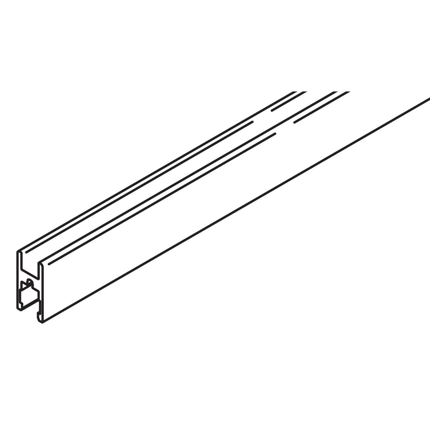 Hawa Clipo 35 GK/GKK glasbevestigingsprofiel 2,5m boven/onder