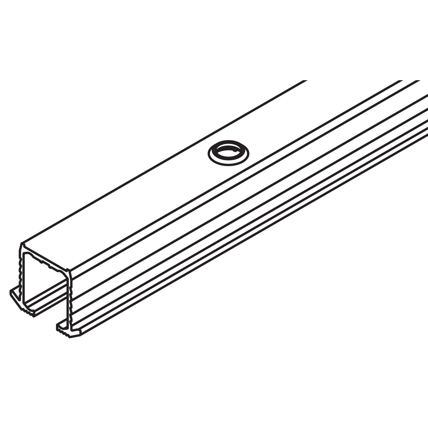 Hawa Clipo 16 rail roulement alu 3,5m simple/encastré/visser