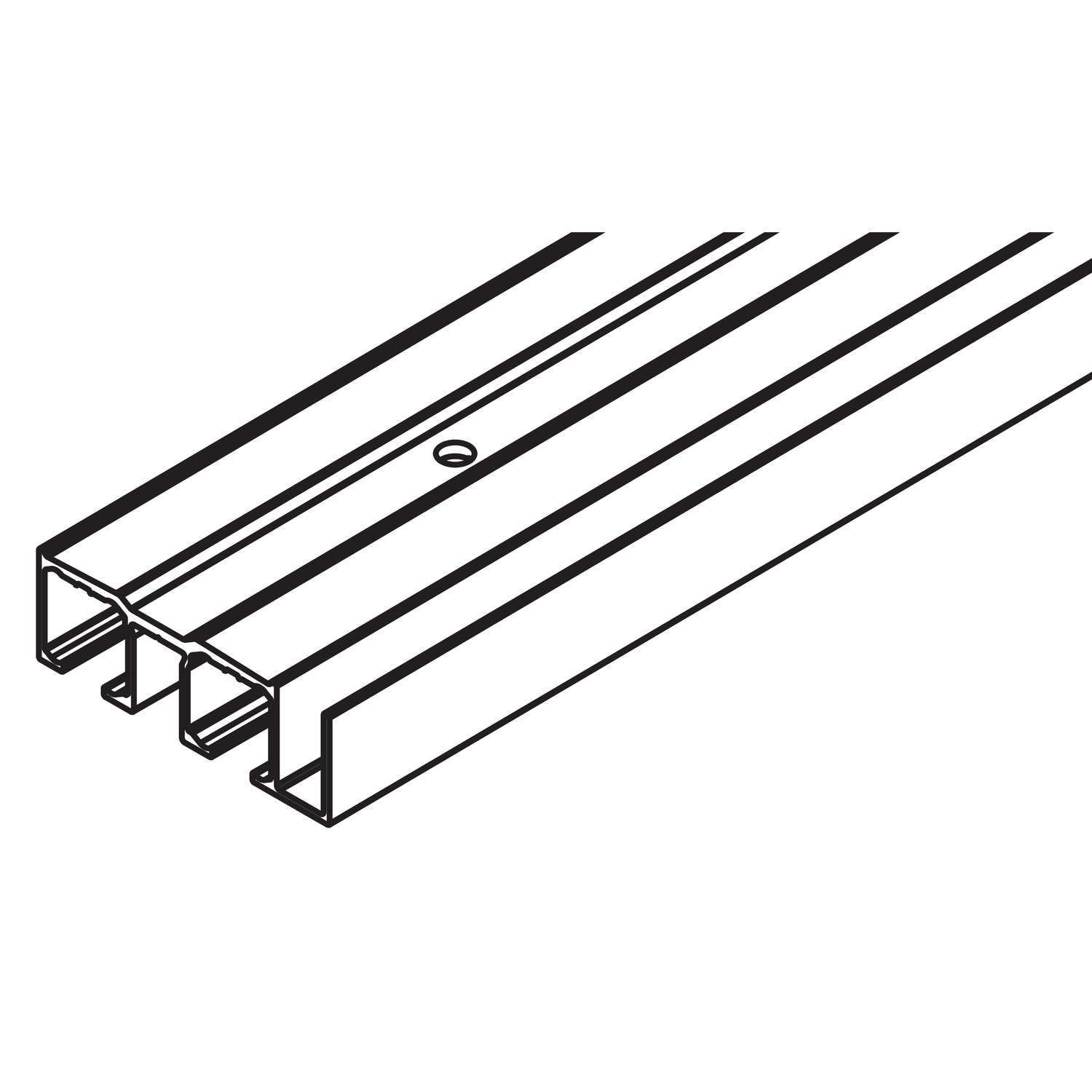 Hawa Clipo 16 alu looprail dubbel/opbouw/schroeven