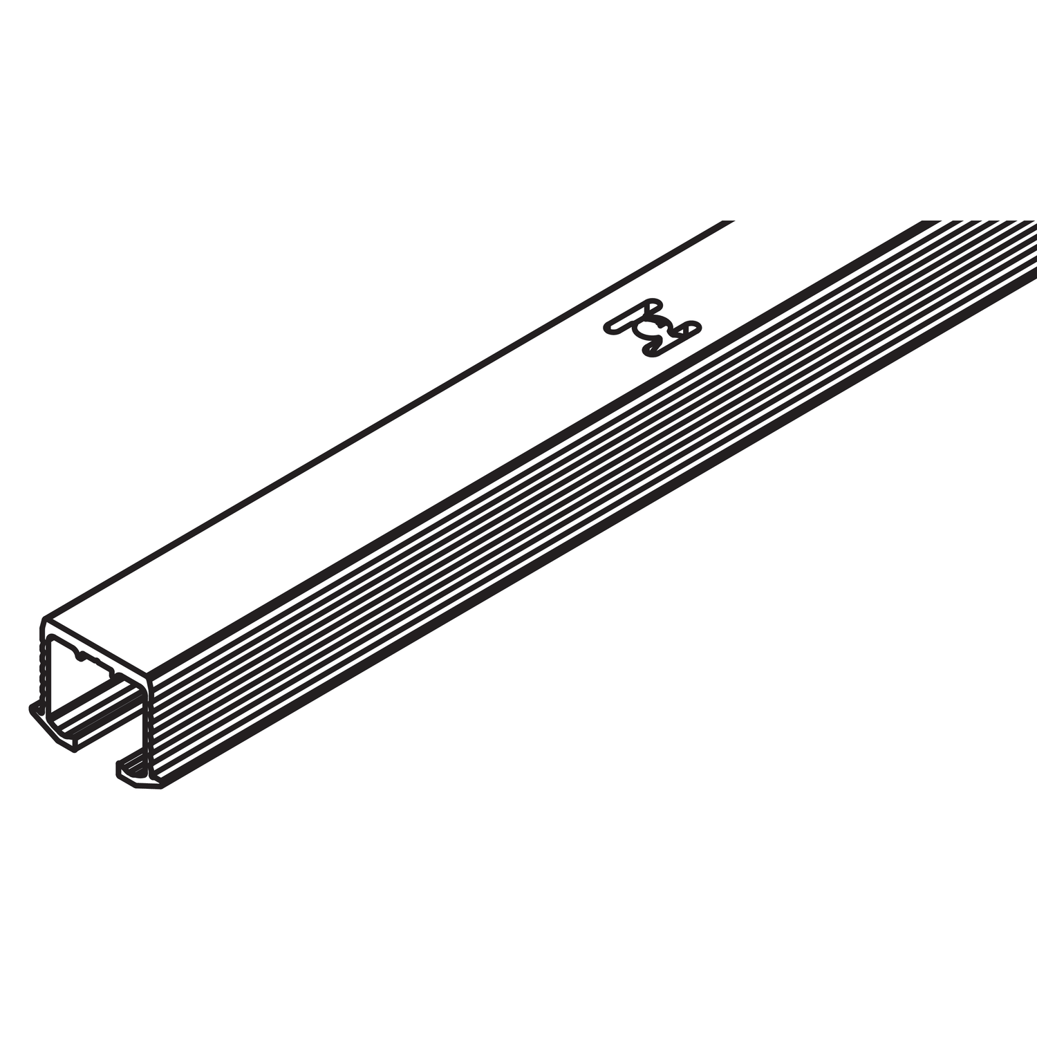 Rail roulement Hawa Clipo 26/36, alu anodisé à visser,2500mm