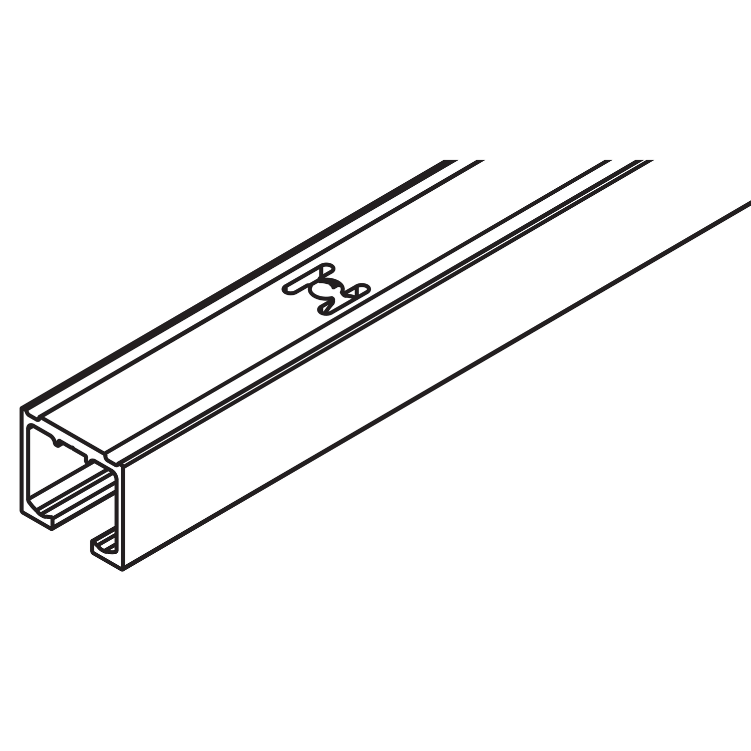 Looprail Hawa Clipo 26/36, alu geanodiseerd, te vijzen, 6000mm