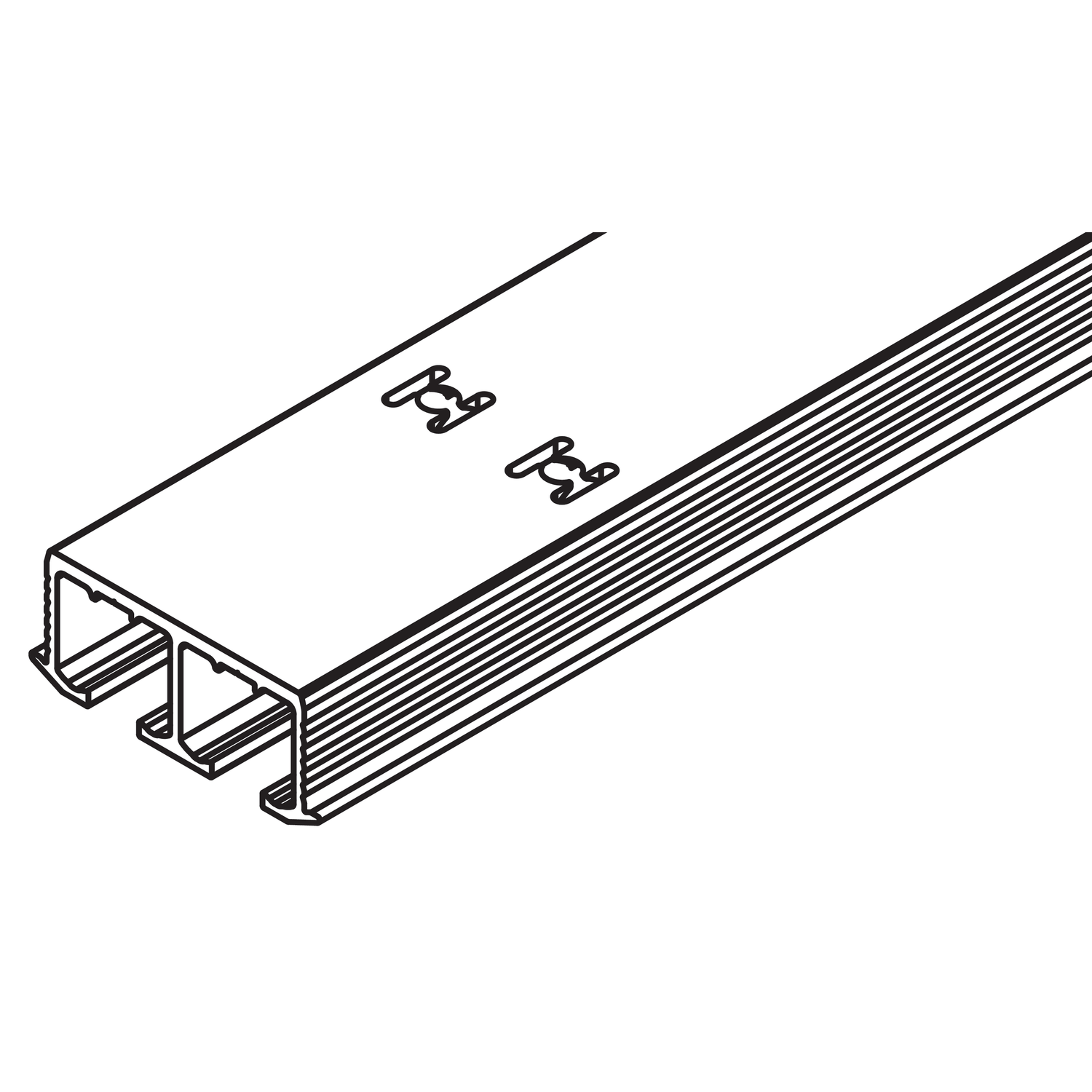Rail roulement dble Hawa Clipo 26/36, alu anodisé, à visser,2500mm