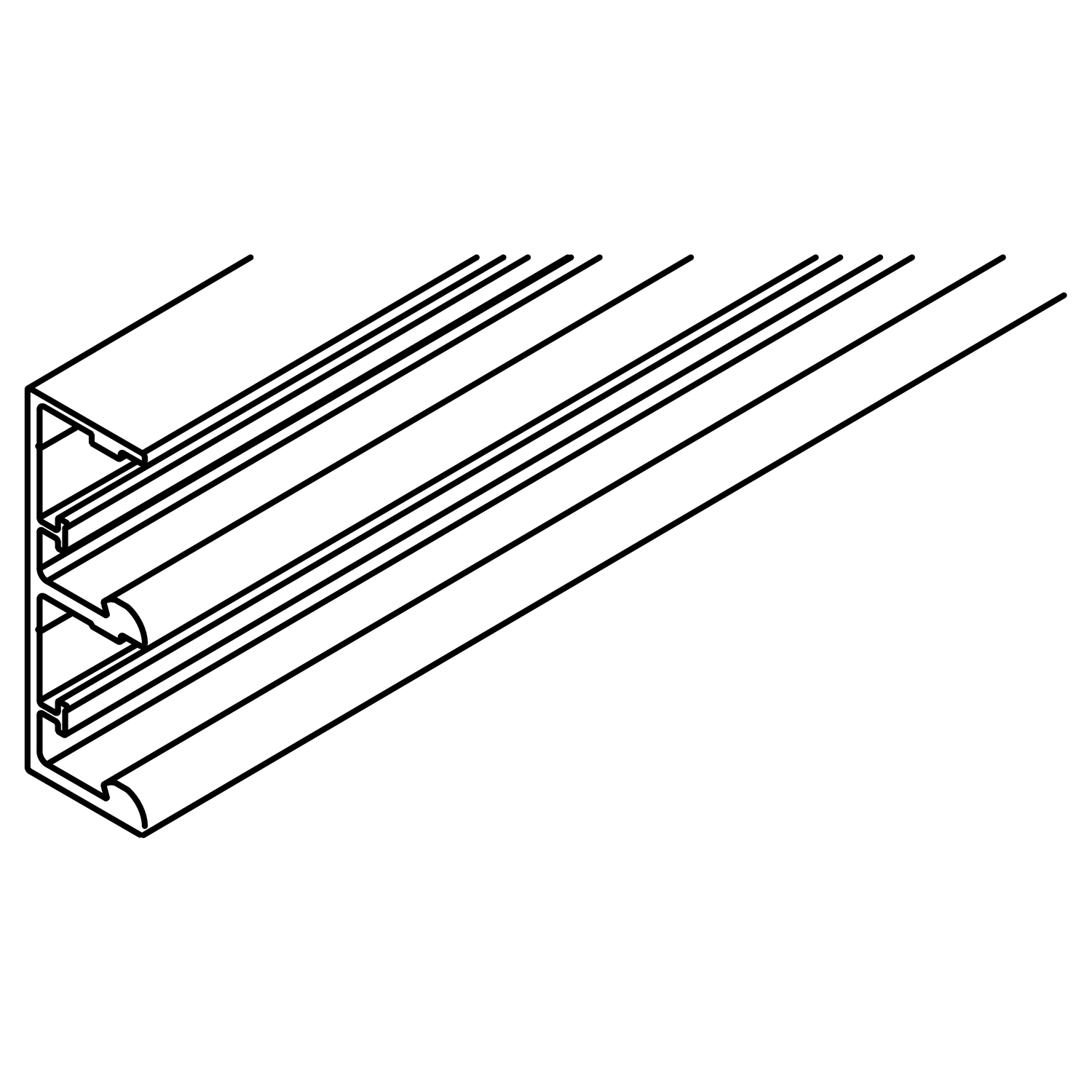 Hawa Combino 50 dubbele rail demping 2500mm