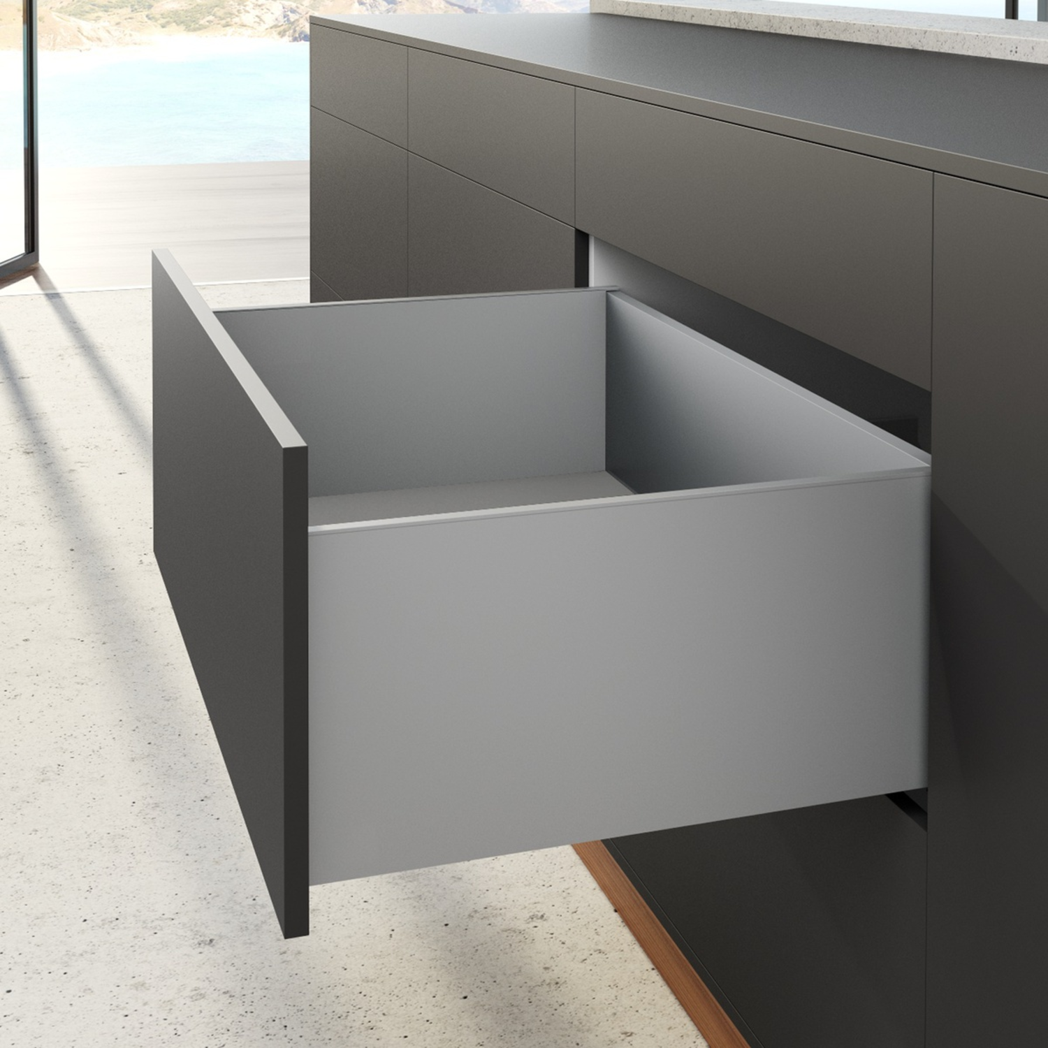 AvanTech YOU set zijwand h251 l550mm zilver L/R zonder frontbevestiging