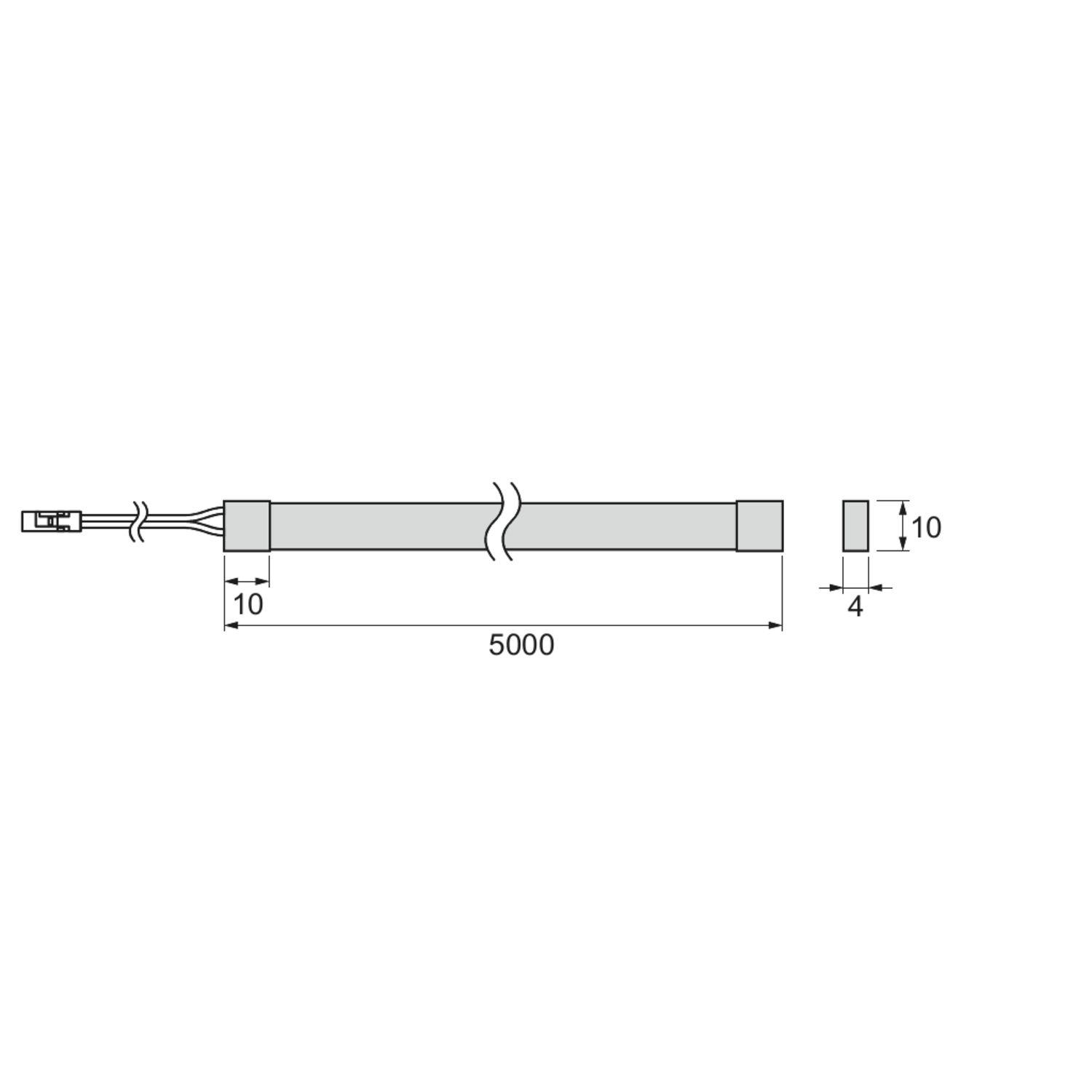 Strip Led Octopus Mono 4x10mm 5m 3000K 24V 10W/m 