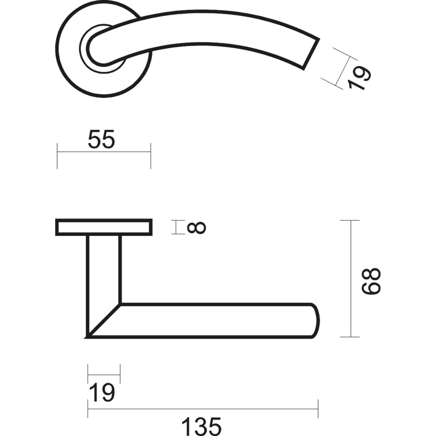 Béquille Pro gi shape 19mm noir r+no key  