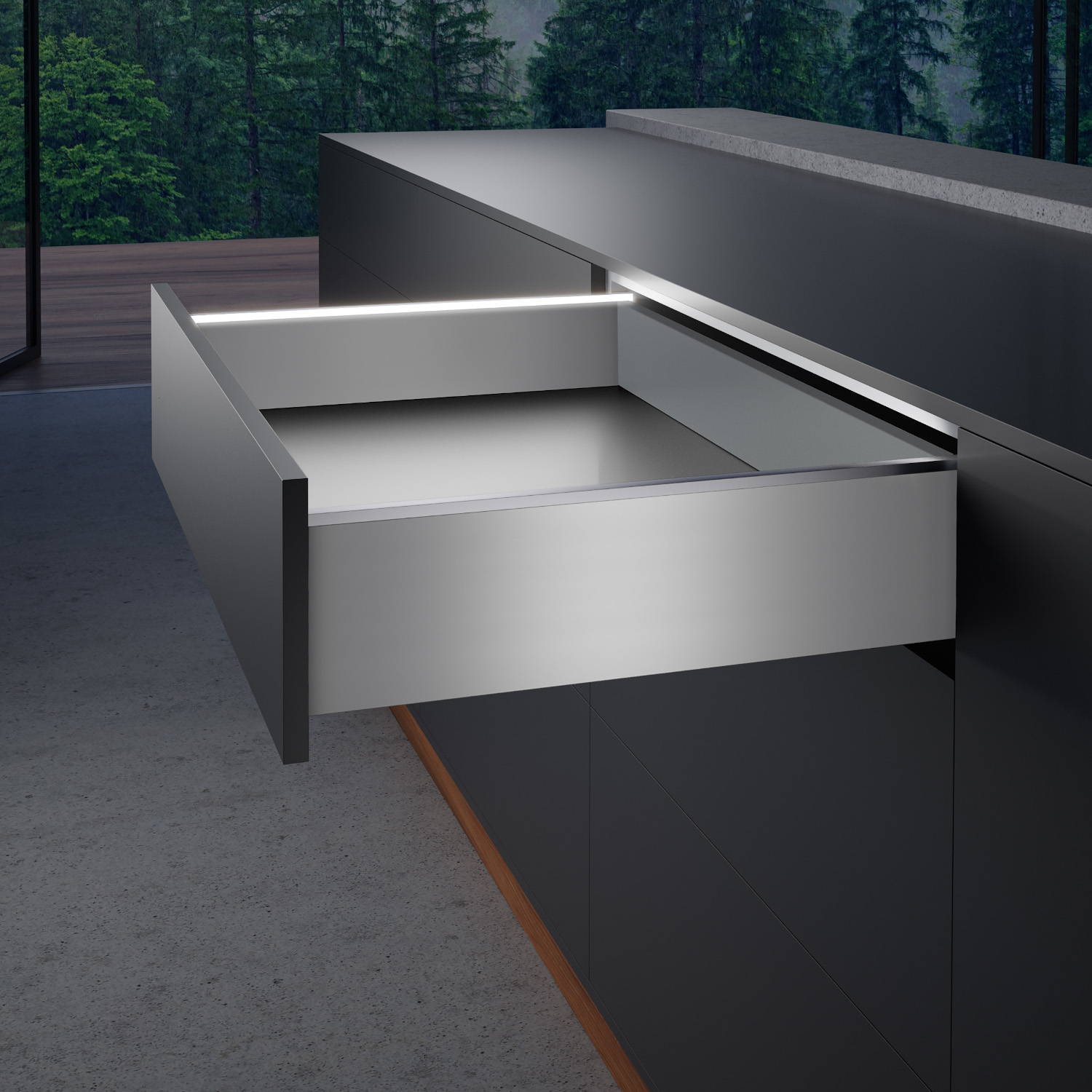  AvanTech YOU Illumination profilé design, Aspect inox, NL 600 mm