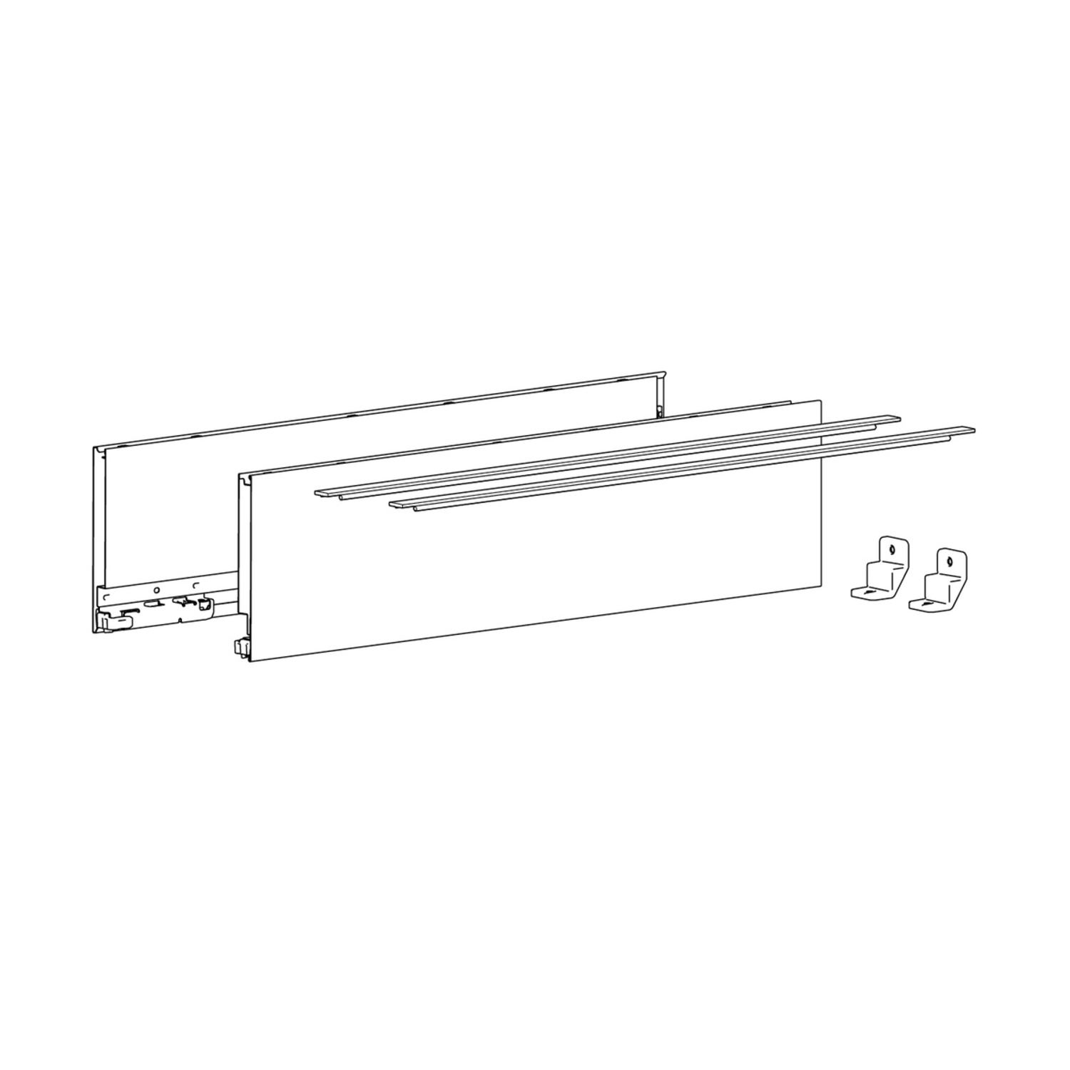 AvanTech YOU set côté tiroir h139 l500mm argenté g/d sans Fixation Frontal e