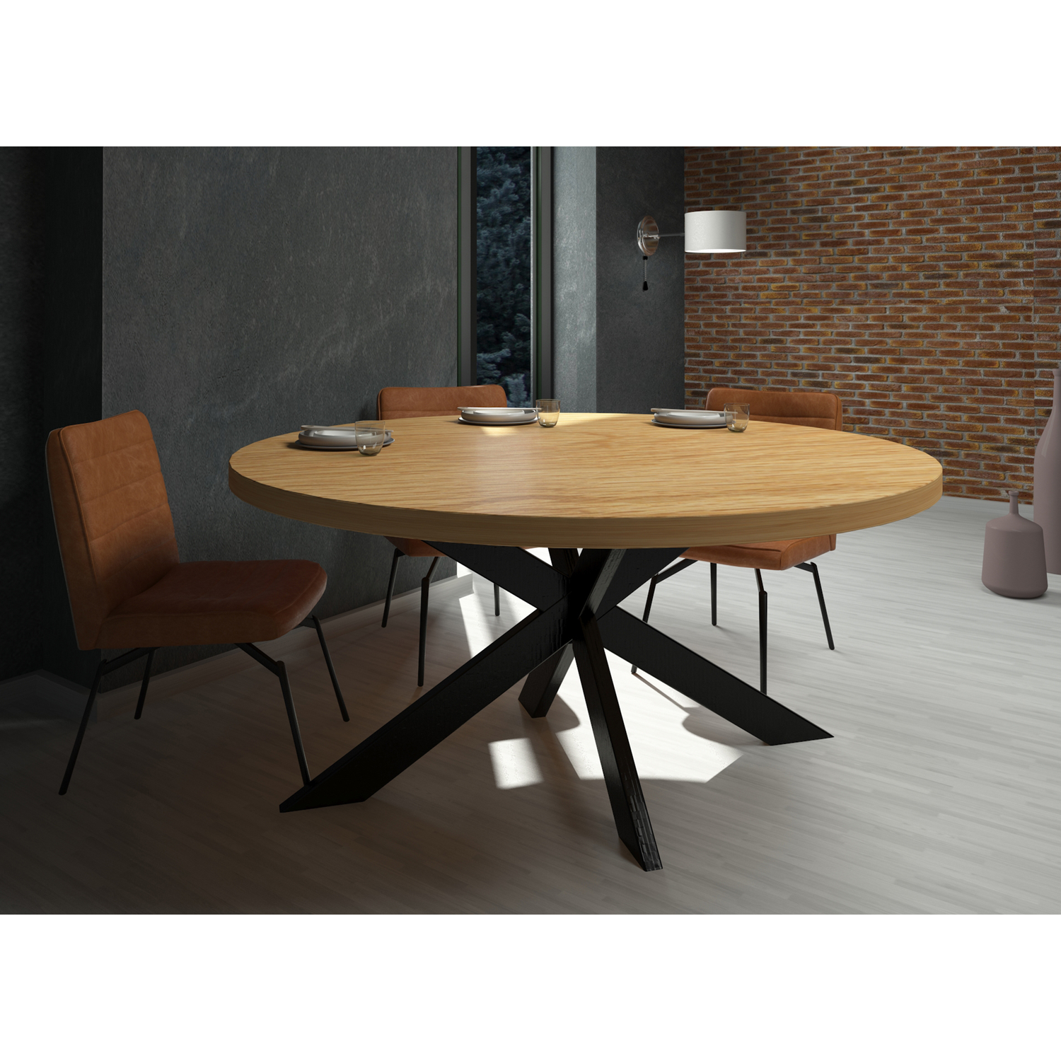 Piètement spin 40x100mm noir mat h720xl900xl1400mm 