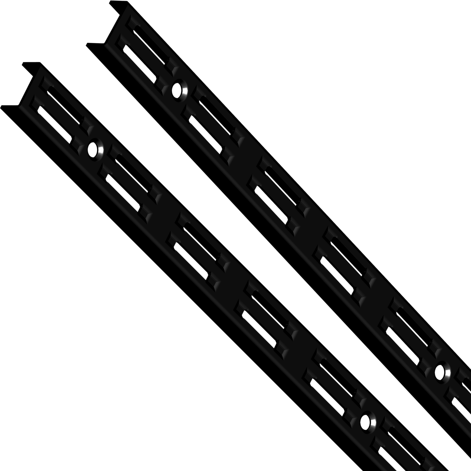 Crémaillère double element noir mat 1500mm 