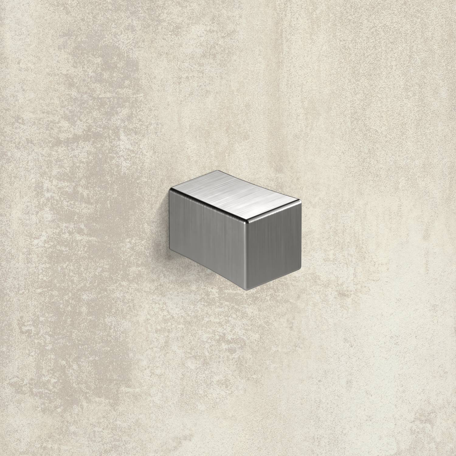 Bouton Cadria, L 18 mm, B 18 mm, H 27 mm, aspect inox brossé