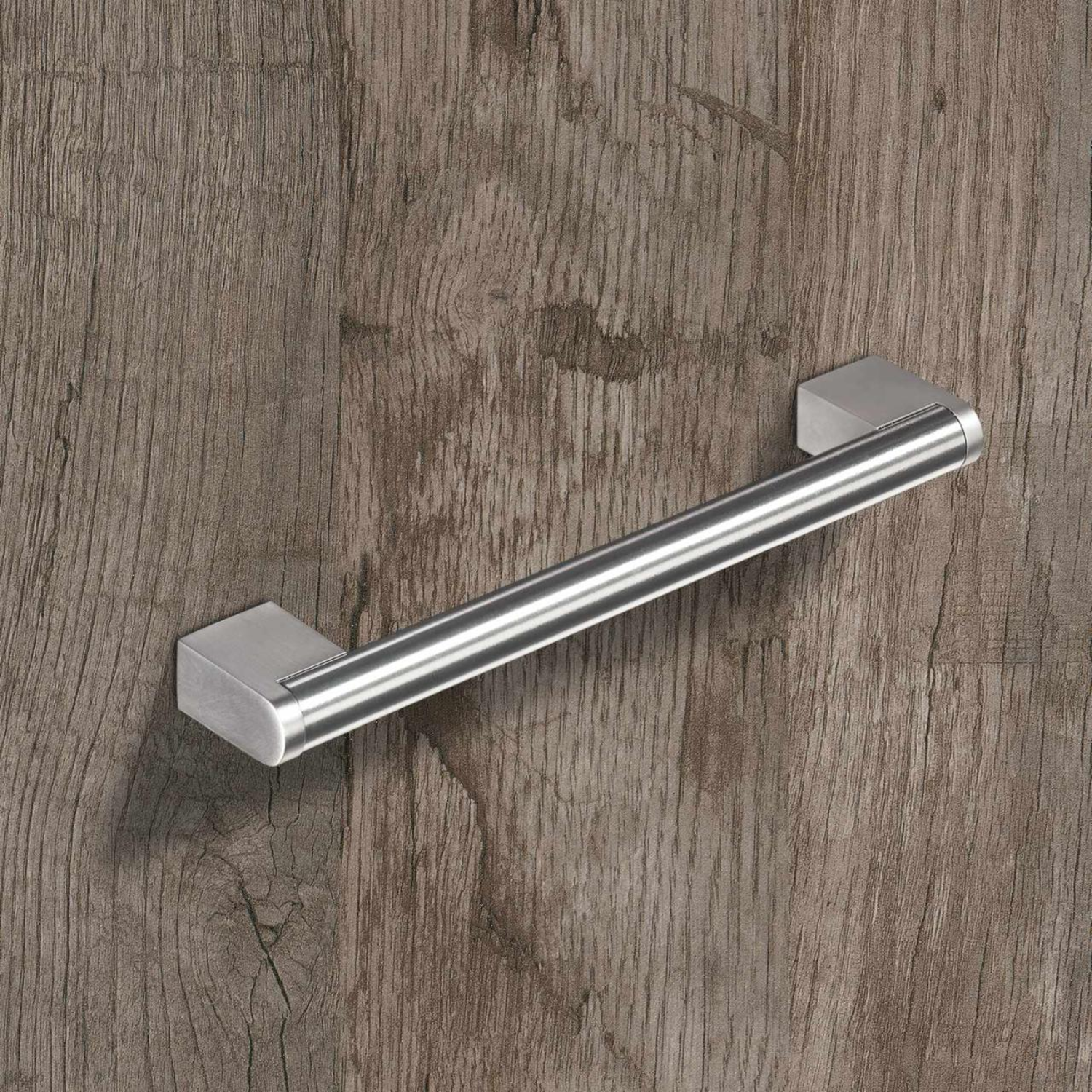 Poignée Brema, entraxe de perçages 96, L 108 mm, B 14 mm, H 35 mm, inox brossé / aspect inox brossé