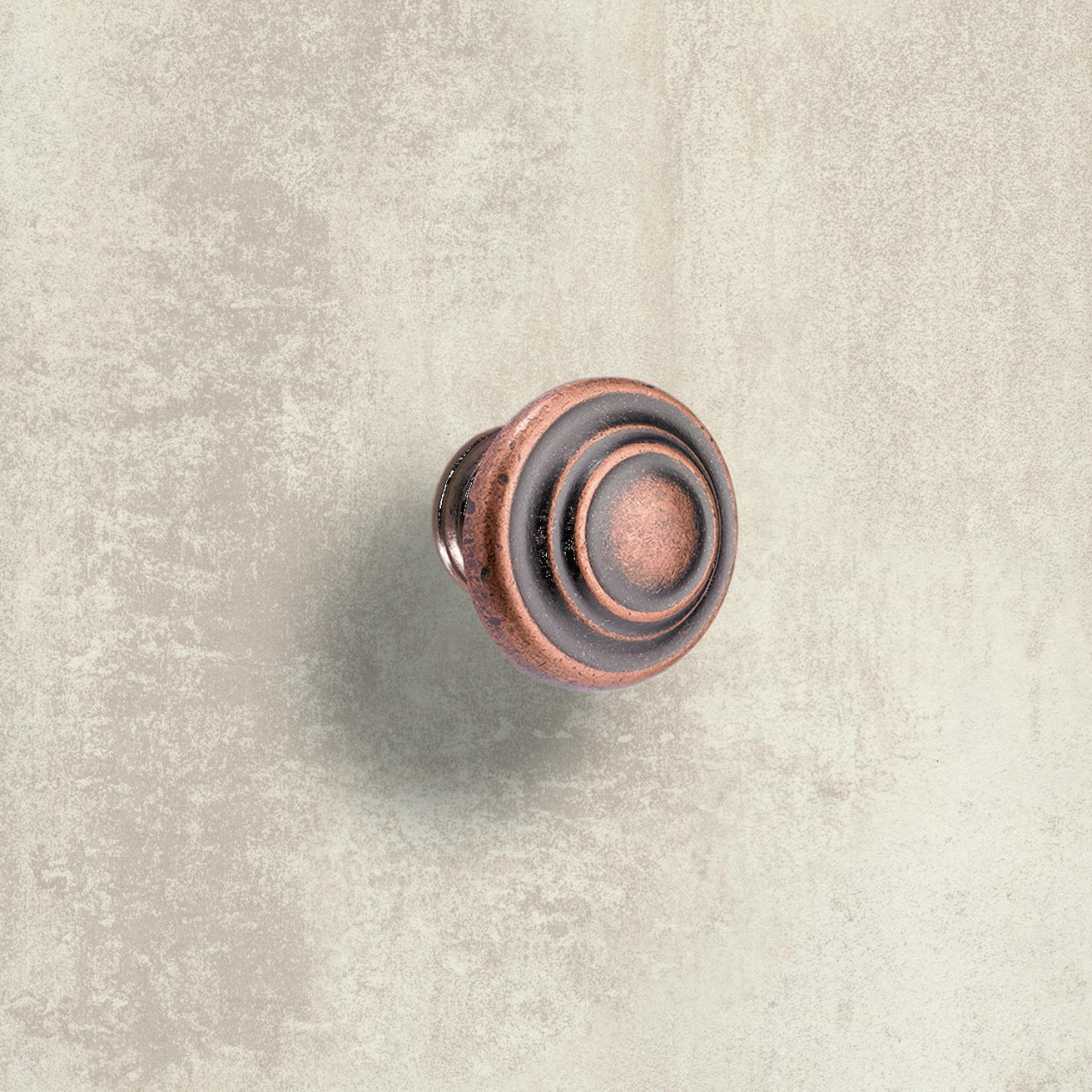 Bouton Essa, H 25 mm, ø 32 mm, aspect cuivre antique