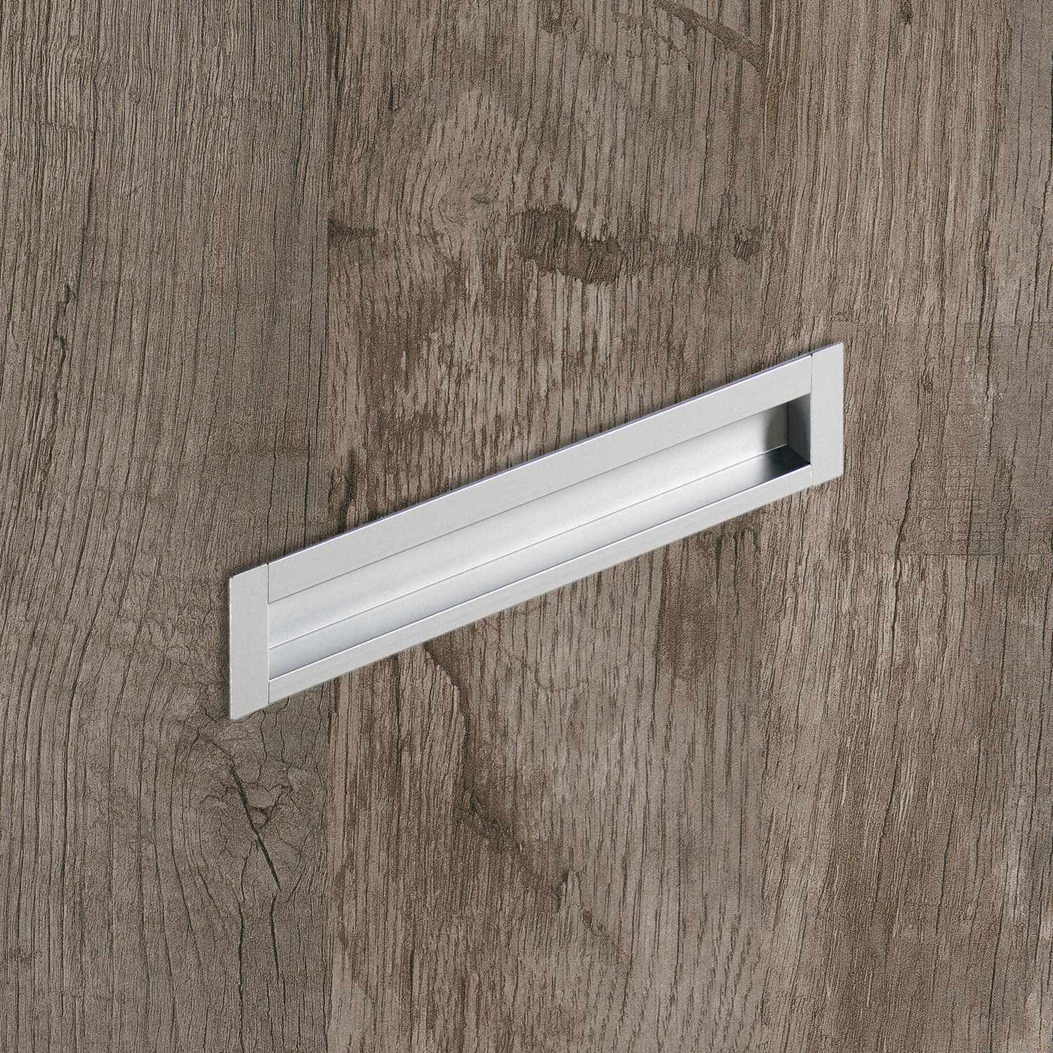 Poignée d'insertion Nidum, entraxe de perçages 96, L 111 mm, B 35 mm, aspect aluminium