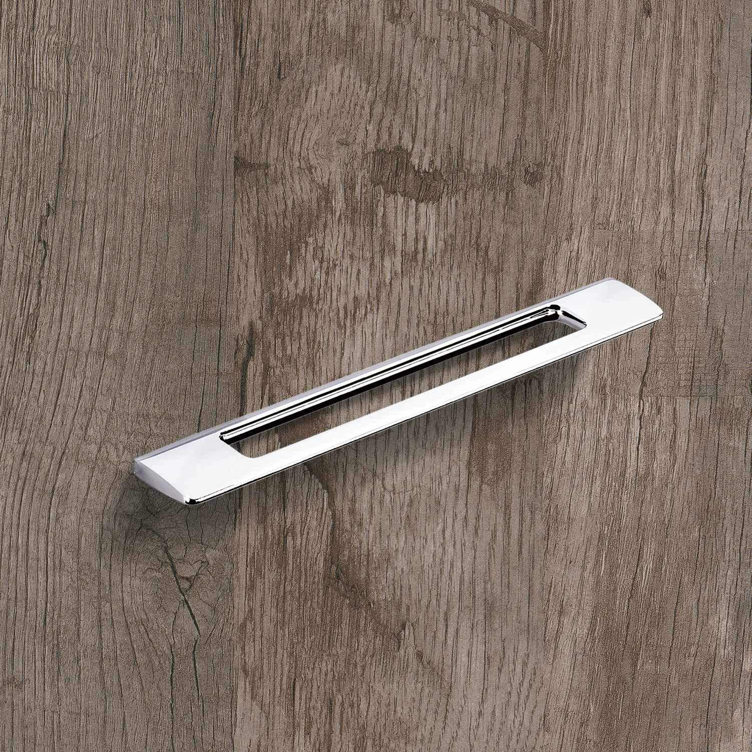 Greep Nubia, boorafstand 192 / 352 mm, L 437 mm, B 8 mm, H 35 mm, glans verchroomd