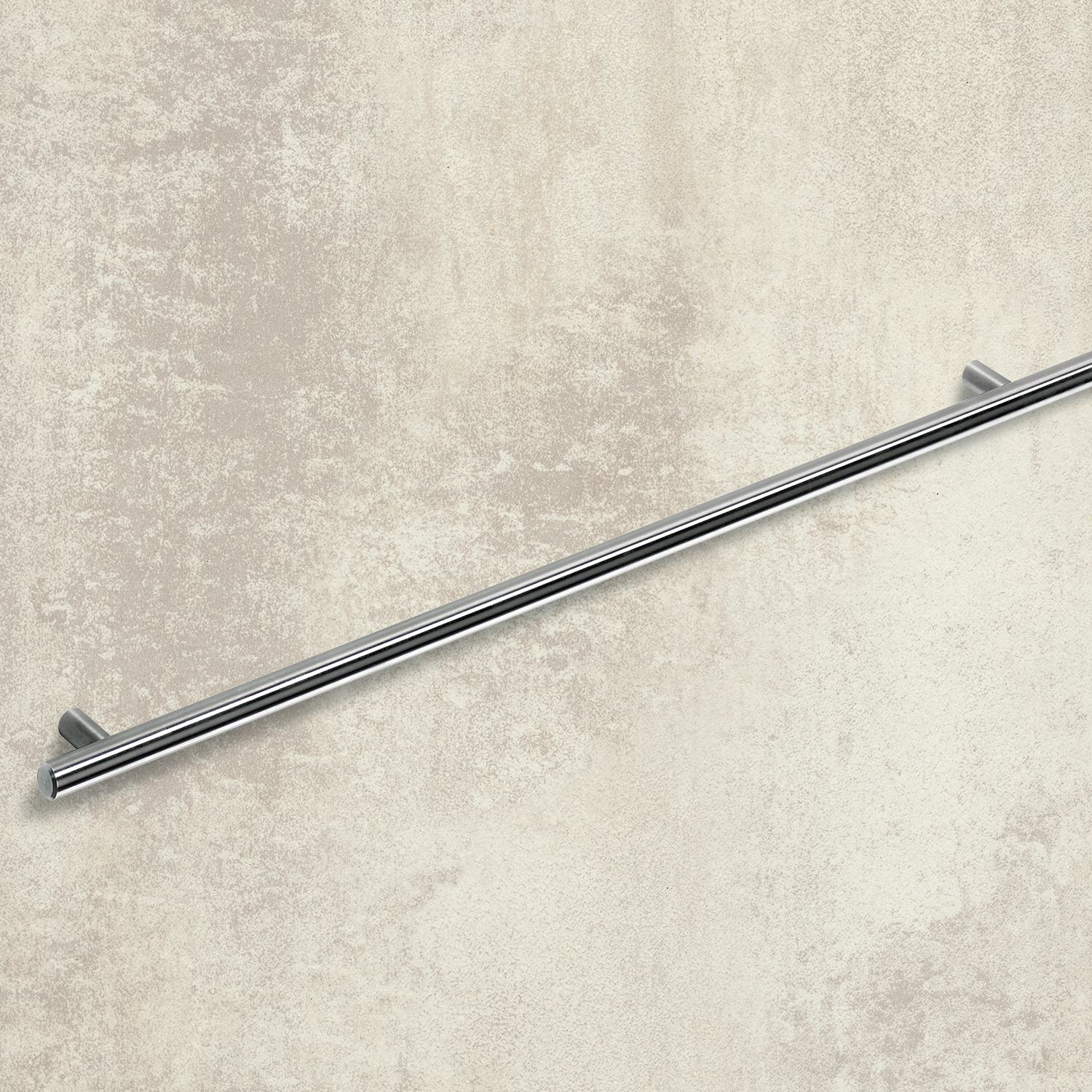 Poignée barre Salvia, entraxe de perçages 640, L 1340 mm, H 35 mm, ø 12 mm, Inox brossé