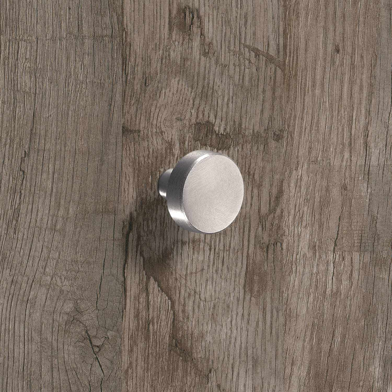 Bouton Sipontum, H 22 mm, ø 25 mm, Inox brossé