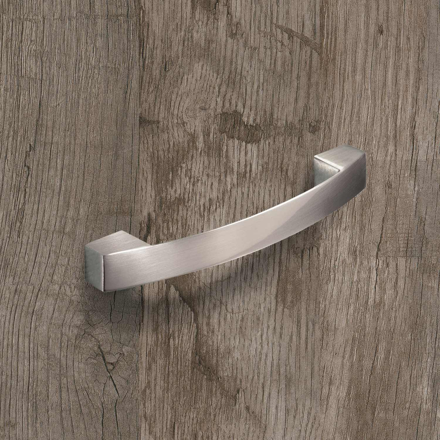 Poignée Vantania, entraxe de perçages 128, L 144 mm, B 14 mm, H 27 mm, aspect inox brossé