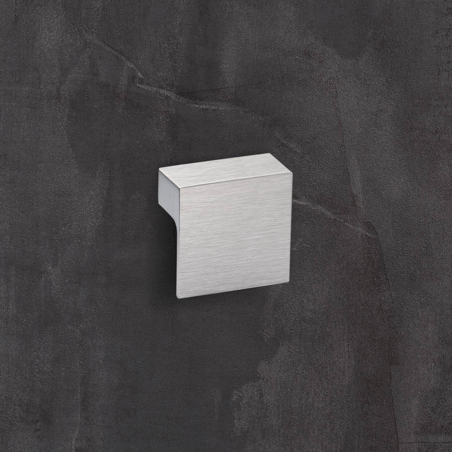 Poignée Venusia, entraxe de perçages 32, L 60 mm, B 60 mm, H 21 mm, aspect inox brossé